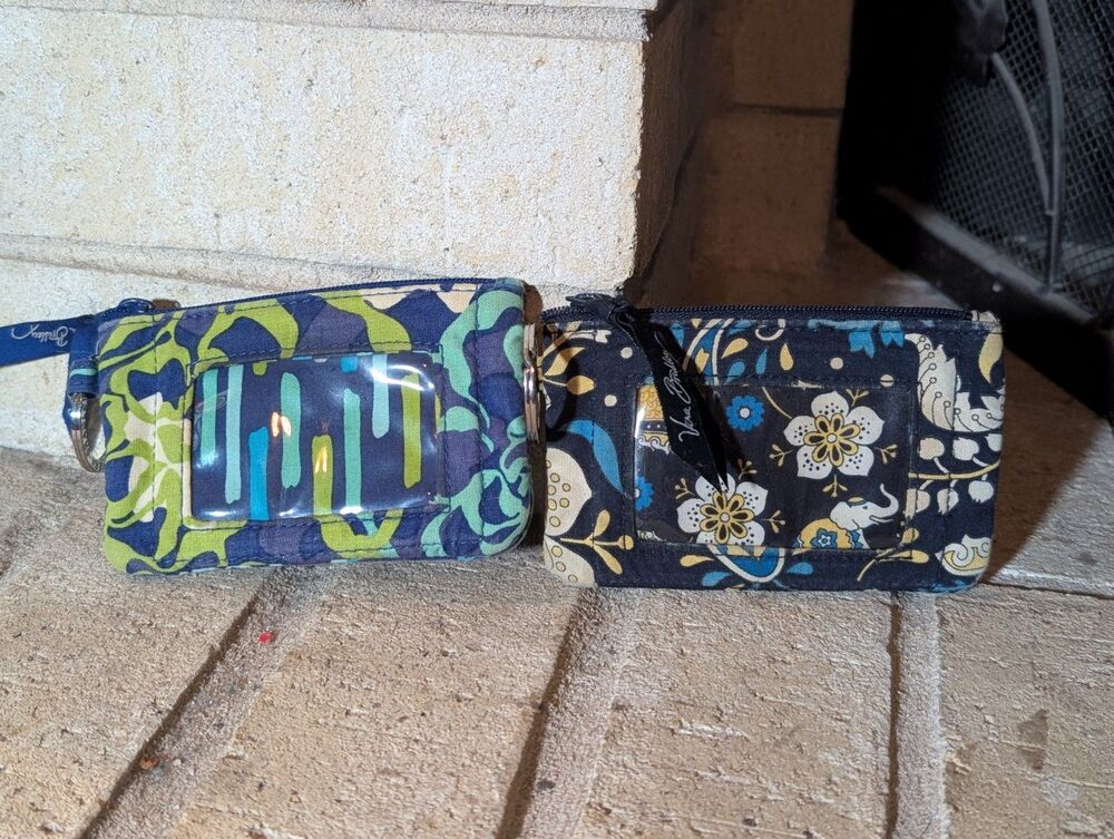 Vera Bradley Zip ID Case Coin Purse Keychain Set